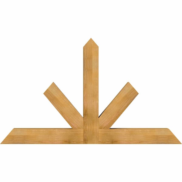 Ekena Millwork Saratoga Rough Sawn Timber Gable Bracket, Western Red Cedar, 72"W x 42"H x 6"D x 6"F, 14/12 Pitch GBW072X42X0606SAR00RWR - main